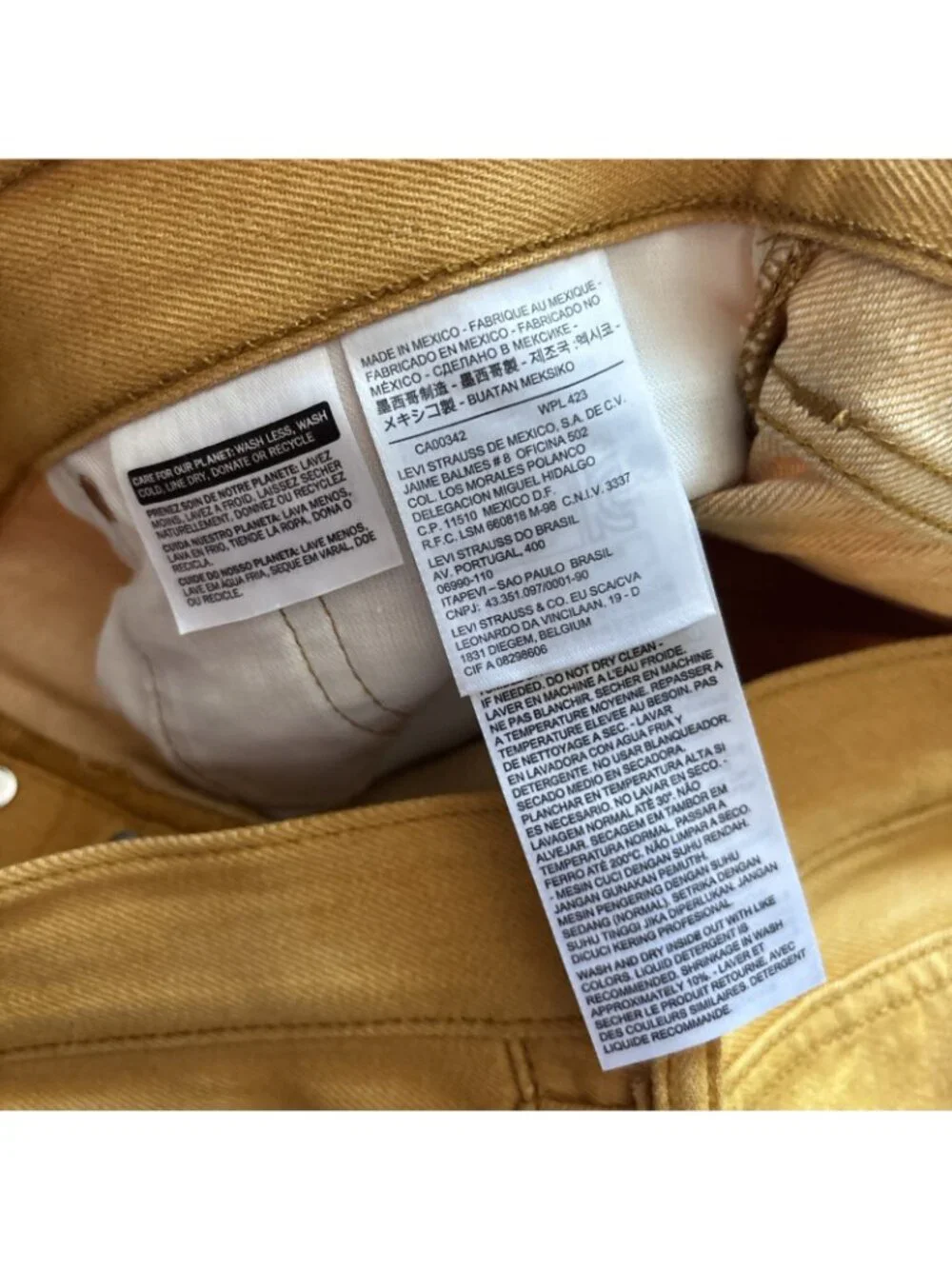 Levi’s Strauss Mustard Yellow 501 XX  Size 38 X 32 Jeans Straight Button Front